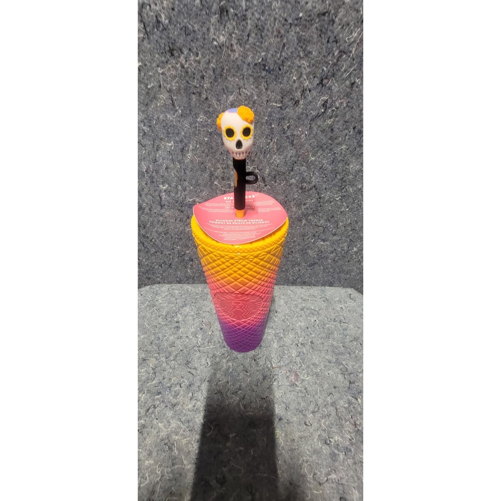 Starbucks 2024 Dia de Muertos Day Of The Dead‎ Tumbler w/ Skull Topper NEW